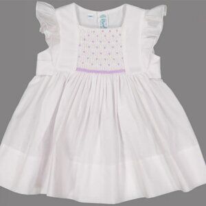 Elegant White and Purple Kids Formal Dress